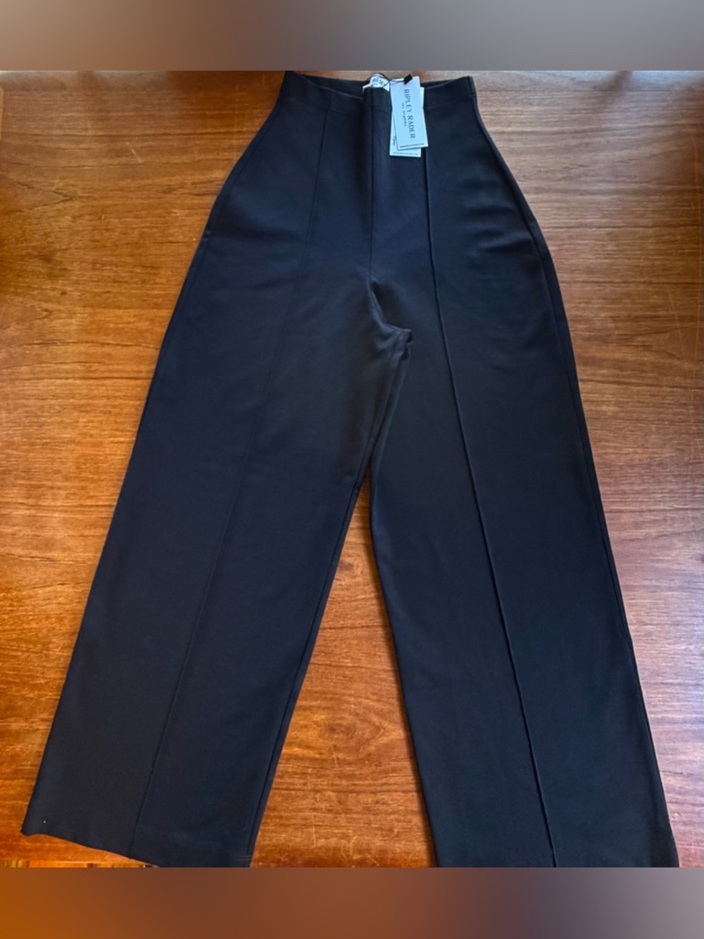 Ripley Rader Black Ponte Knit Wide Leg Pants High Waist cropped Size small NWT - Picture 4 of 10
